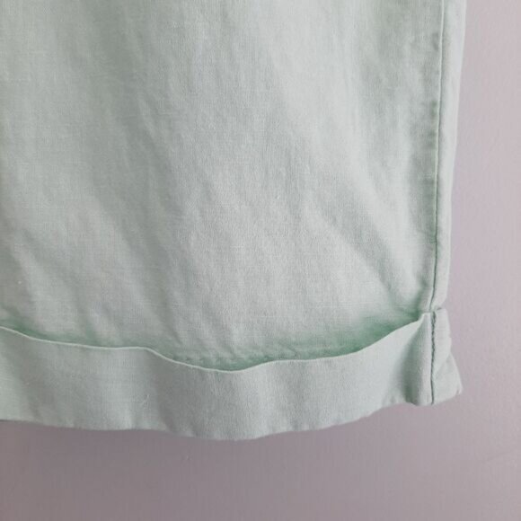 BANANA REPUBLIC Linen Cotton Blend Casual Crop Ankle Pants Pastel Green Sz 14 - Picture 5 of 12